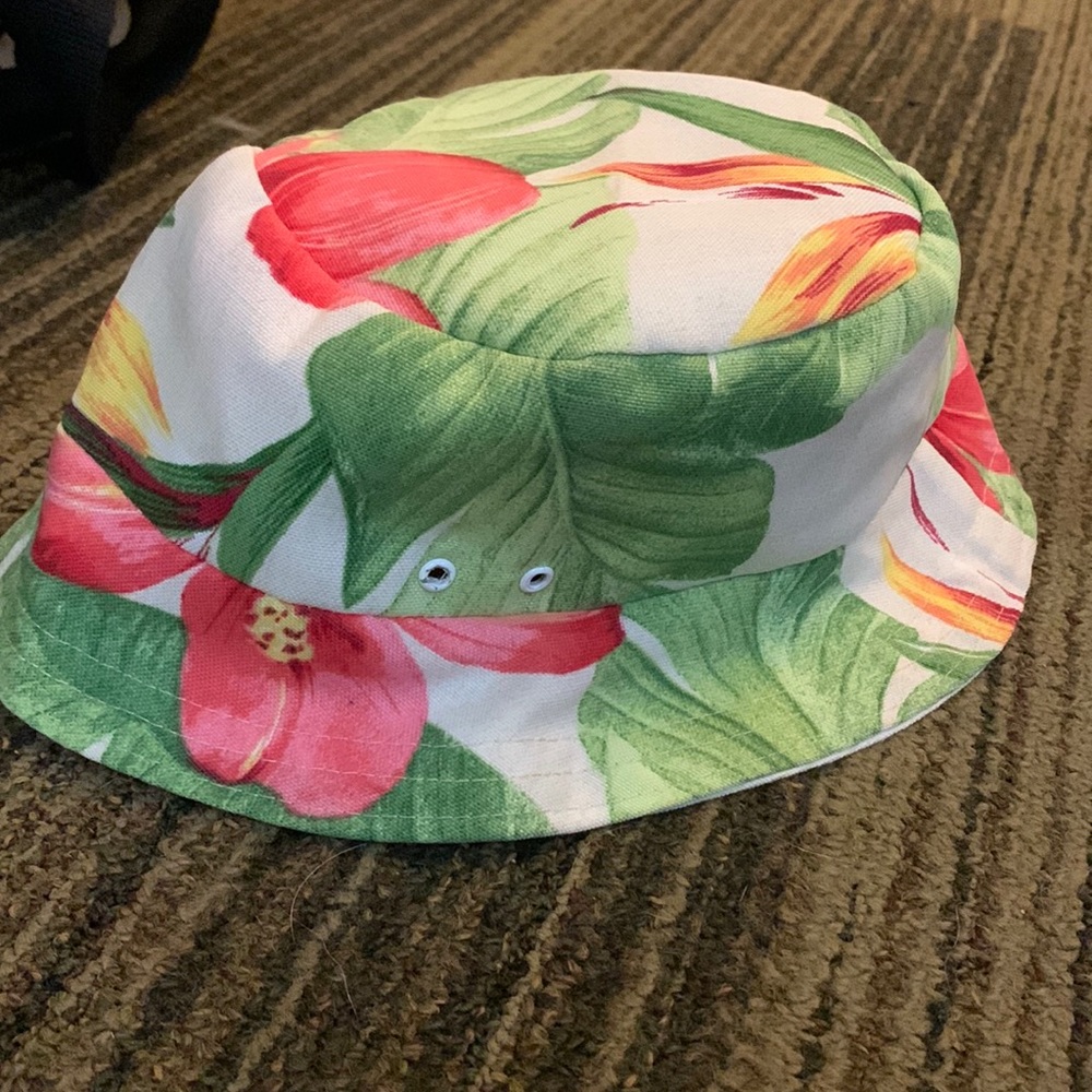 Handmade reversible tropical bucket hat